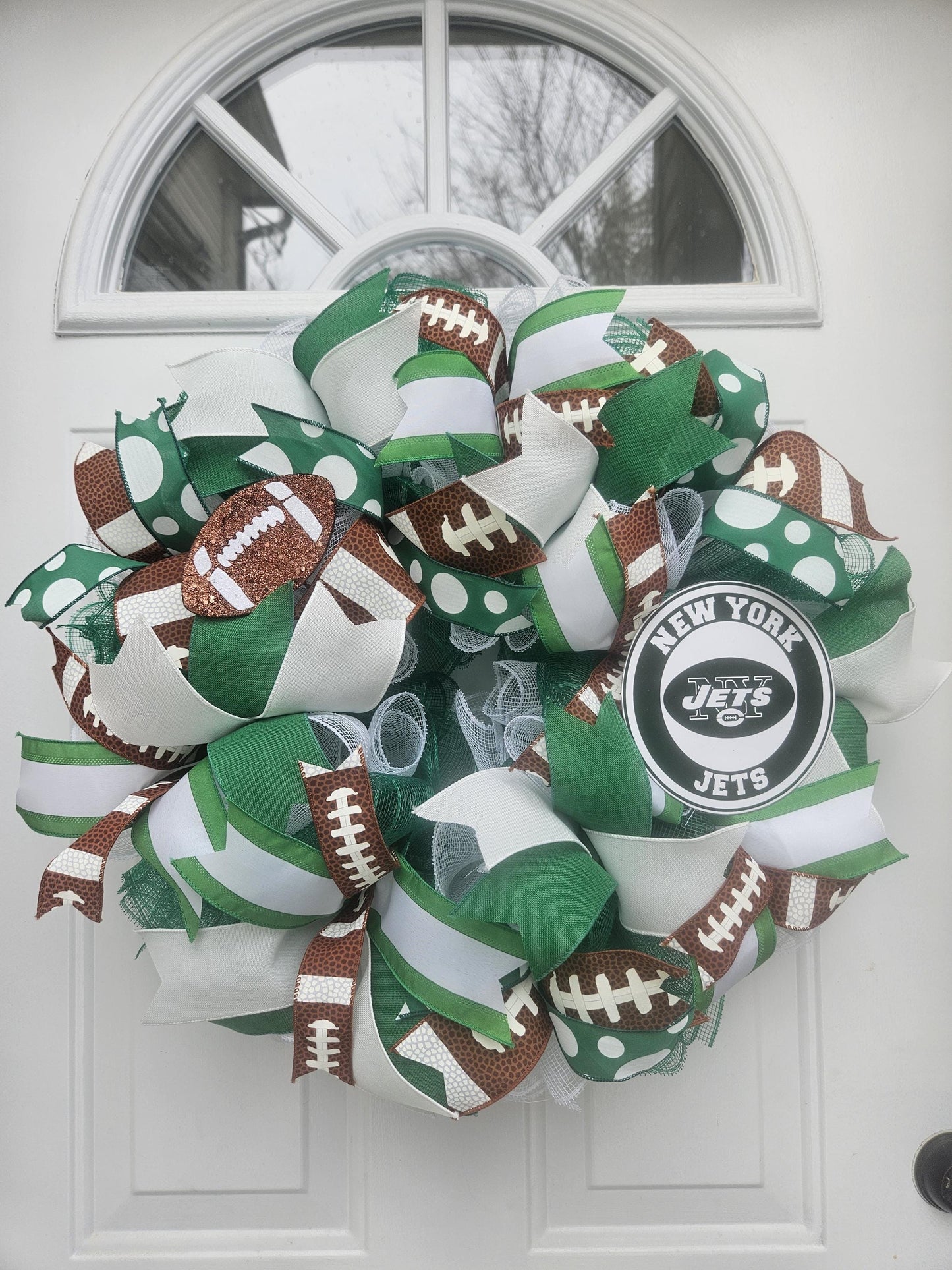 New York Jets Wreath, Football Lover, Front Door Decor, Man Cave