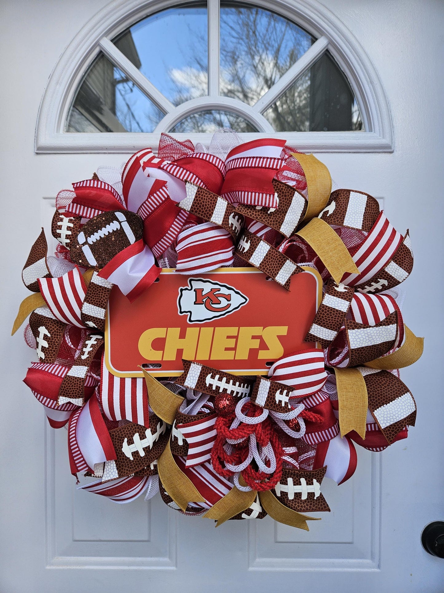 Kansas City Chiefs Wreath, Football Lover, Front Door Decor, Man Cave