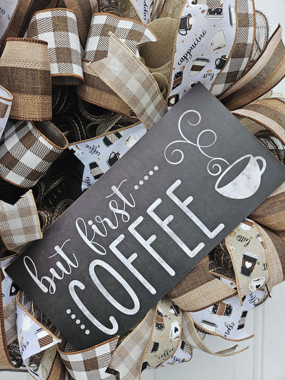 But First Coffee, Coffee Lover, Coffee Wreath, Coffee Shop Wreath, Coffee Nook Wreath, Coffee Decor