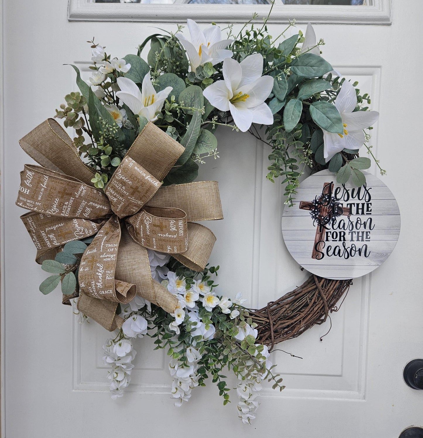 Jesus is the Reason for the Season Wreath, Religious Wreath, Religious Floral Wreath