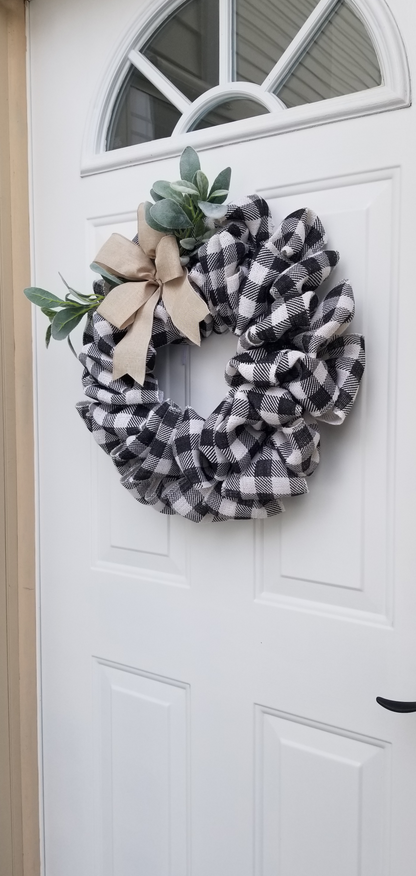 Buffalo Plaid Farmhouse Wreath