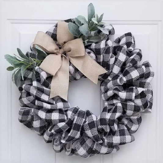 Buffalo Plaid Farmhouse Wreath