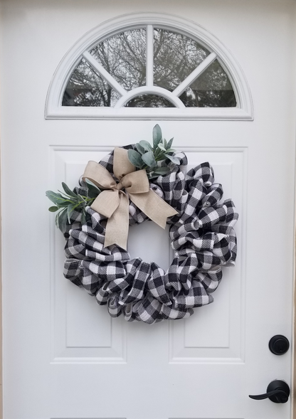 Buffalo Plaid Farmhouse Wreath